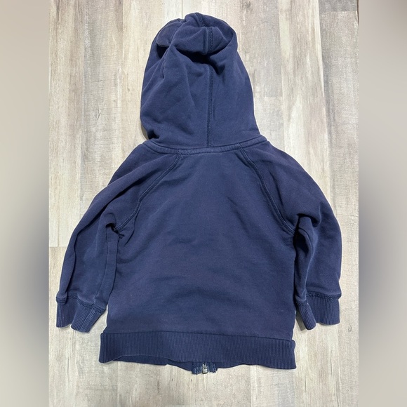 Hanna Anderson 80/ 18-24 months Full Zip Hoodie Sweatshirt Blue Warm Winter Ears - Picture 3 of 3